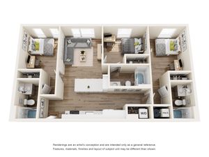 The 818 - Three-Bedroom Floor Plan