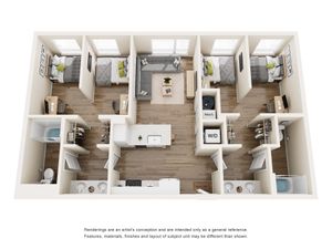 The 818 - Three-Bedroom Floor Plan