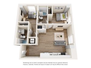 The 818 - One-Bedroom Floorplan