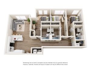 The 818 - Two-Bedroom Floorplan