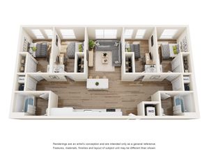 The 818 - Three-Bedroom Floorplan