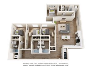 The 818 - Three-Bedroom Floorplan