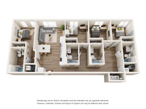 The 818 - Three-Bedroom Floorplan