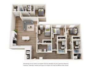 The 818 - Three-Bedroom Layout