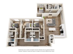 The 818 - Three-Bedroom Floorplan