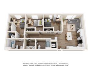 The 818 - Two-Bedroom Floor Plan
