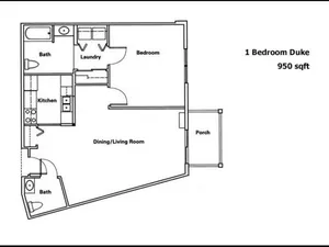 Duke- 1 Bedroom 1.5 Bath