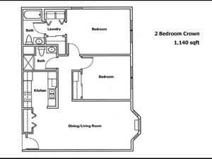 Crown 2 Bed and 2 Bath