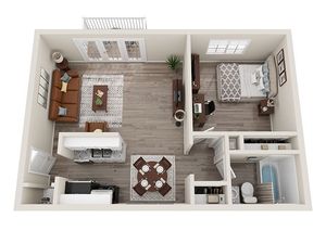 A1 Renovated - 1 Bedroom | University Oaks | Kent State Apartments