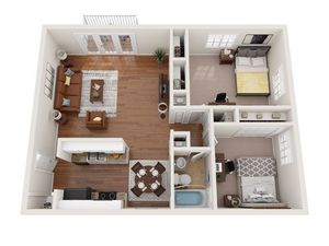 B1 - 2 Bedroom | University Oaks | Apartments Kent Ohio