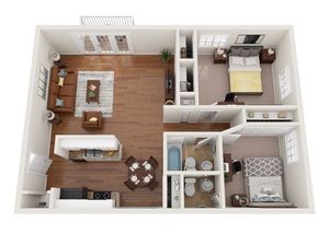 B2 - 2 Bedroom | University Oaks | Apartments Kent Ohio