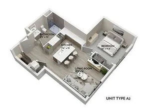 A2 - 594 Sq. Ft.