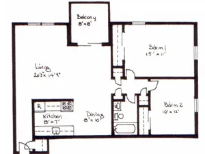 Princeton Apartments - 2-BR Trad.Plus w/Balc (FREE HEAT, HOT WATER & WIFI