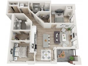 2 Bedroom Floor Plan