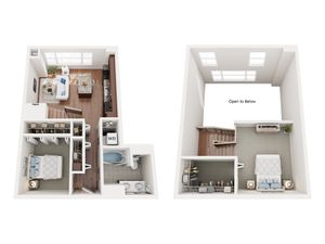 2 bedroom, 1 bathroom apartment