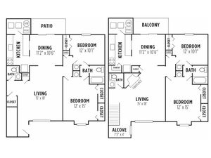 Floor Plan 3 | Wyomissing Apartments | Victoria Crossing Apartments