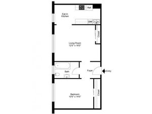 One Bedroom Floor Plan