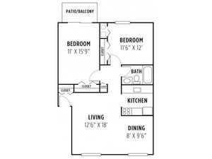 Floor Plan 4 | Apartments For Rent Berks County Pennsylvania | Park Court Apartments