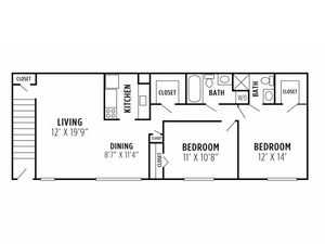 Floor Plan 1 | Apartments For Rent In Wyomissing PA | Woodland Plaza 1