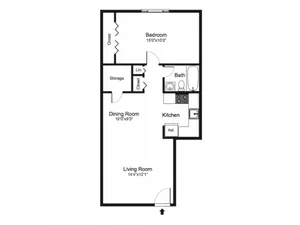one bedroom floor plan