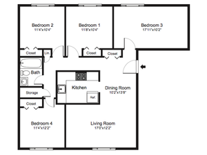 four bedroom floorplan