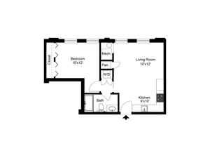1 bed E