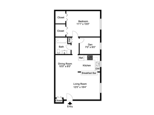 1 bed den