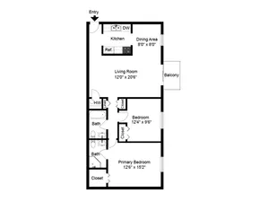 2 bed 2 bath