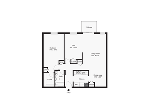 1 bed den