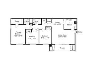 3 bed 2 bath