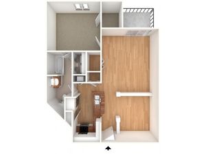 One bedroom floor plan