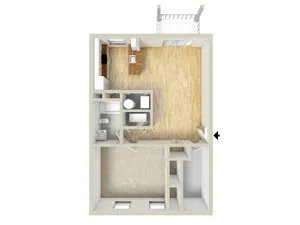 One bedroom floor plan