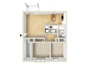 Two bedroom floor plan