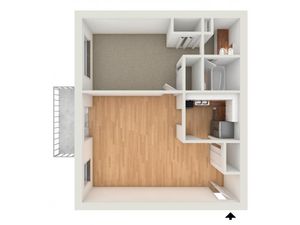 One bedroom floor plan