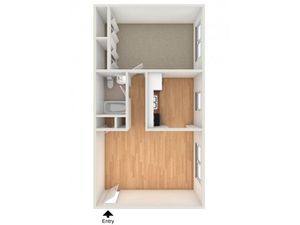 One bedroom floor plan