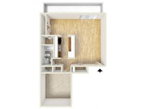 One bedroom floor plan
