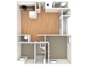 Two bedroom floor plan