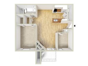 One bedroom floor plan
