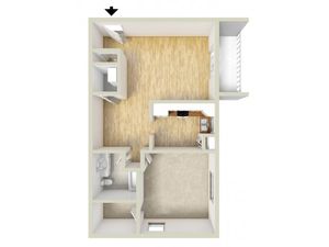 One bedroom floor plan