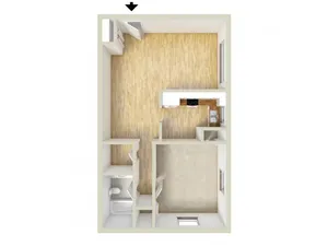 One bedroom floor plan