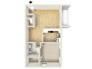 One bedroom floor plan