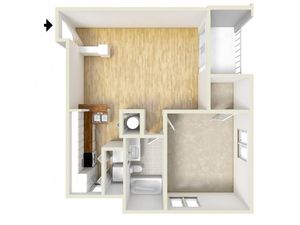 Adams - one bedroom floor plan