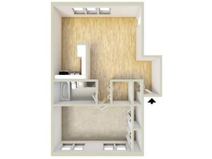 One bedroom floor plan