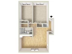 Two bedroom floor plan