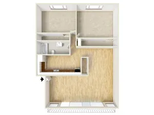 Two bedroom floor plan