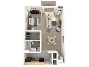 0 Bedroom, 1 Bath