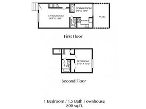 CAMELOT TOWNHOMES - Camelot Townhomes 1 Bedroom 1.5 Bath