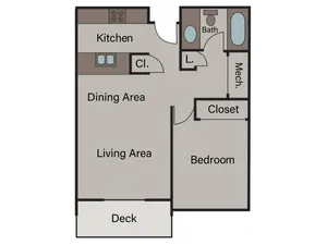 1 Bed, 1 Bath