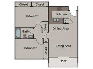 2 Bed, 1 Bath