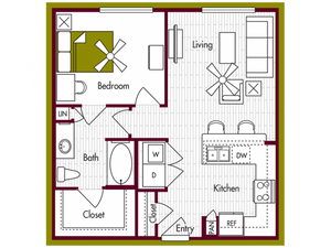 A2 Floor Plan | Domain Northgate | Apartments in College Station, TX